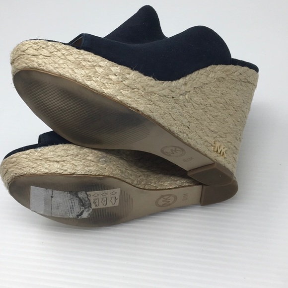 Michael Kors Blue Hastings Suede Wedge Sandals - Picture 5 of 8